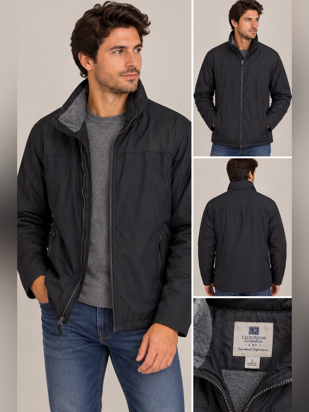 Faded Glory Originals Men’s Black Fleece-Lined Jacket Size Large